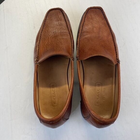 Coach Lawson Mens Brown Leather Loafers Size 8.5 D Made In Italy main image 7